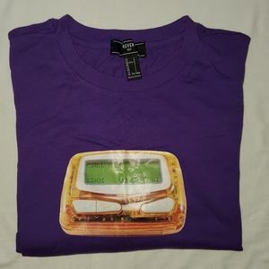 Purple Tee with Nostalgic Beeper Print